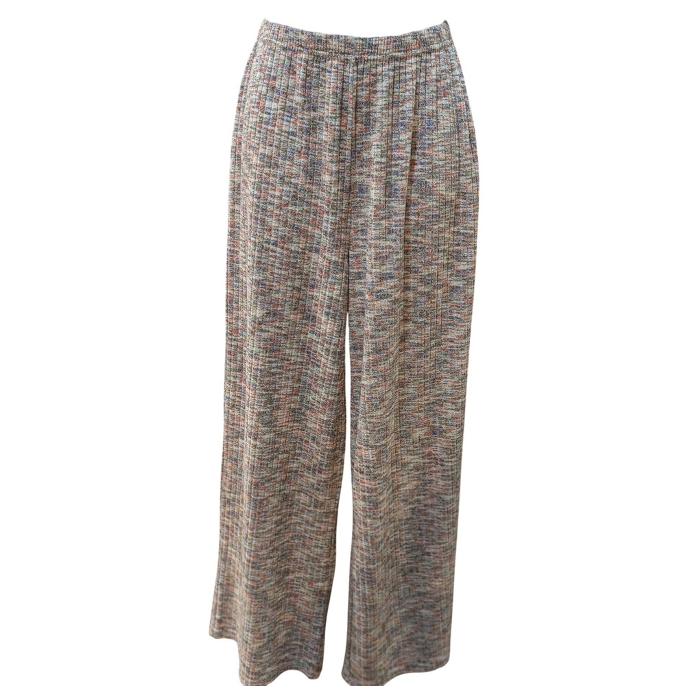ASOS DESIGN Womens Lounge Space Dye Ribbed Knit Wide Leg Pants Multi Color US 2